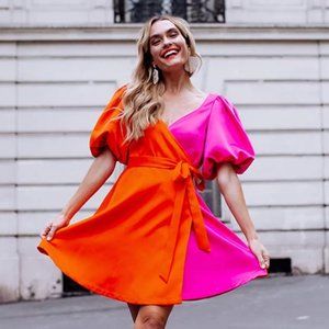 Quigley (Amazon the drop) Orange + Pink Dress